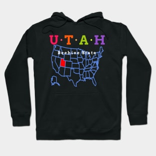 Utah, USA. Beehive State. (With Map) Hoodie